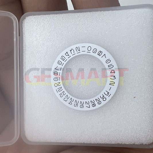White Date Wheel overlay for ETA 2824, 2836, Miyota 8215/8200 watch movements, date at 3 o'clock.