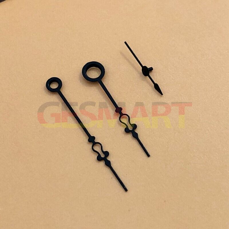 Small black floral watch hands for Seagull ST3600 movement, precise design. Perfect for elegant watch repairs.