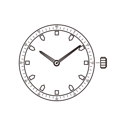 Close-up of Miyota 5R21 Japan quartz movement, high precision watch accessory for accurate timekeeping.
