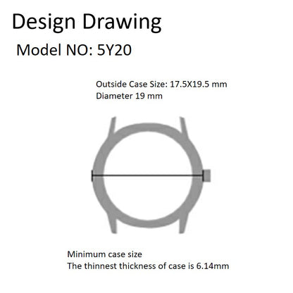 Japan Quartz Movement Miyota 5Y20 quartz mechanism for precise watch accessory replacement.