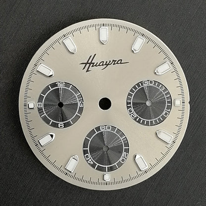 29MM green luminous watch dial for VK63 movement, offering enhanced visibility and stylish precision.