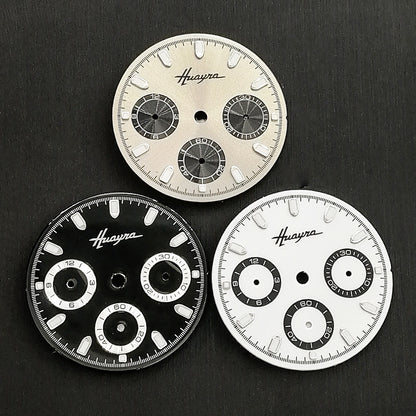 29MM green luminous watch dial for VK63 movement, enhancing visibility and style with precision design.