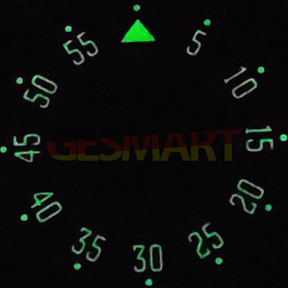 33.8mm green luminous pilot watch dial for NH35 movement, ideal for precise watch repairs.