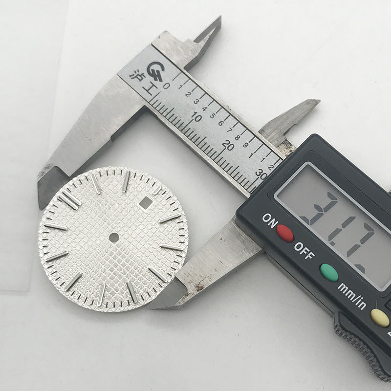 31.7MM watch dial with luminous hands, compatible with Miyota 8215 and 2813 movements,.