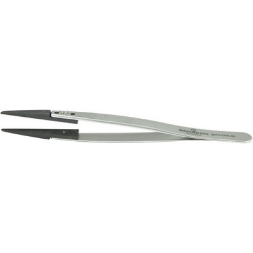 Bergeon 6571-CFR-00 precision tweezers with replaced ends for delicate watch accessory handling.