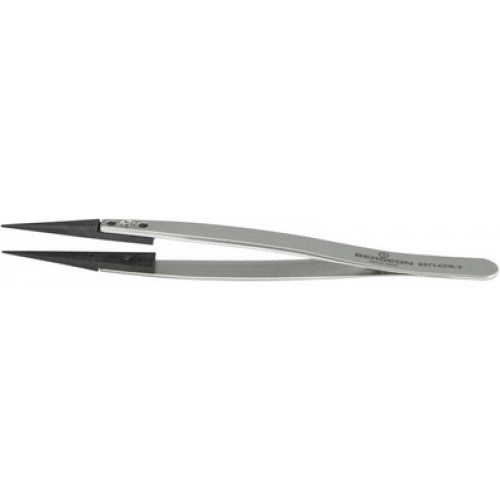 Bergeon 6571-CFR-3 precision tweezers with replaced CFR 3 ends for watch repair and assembly.