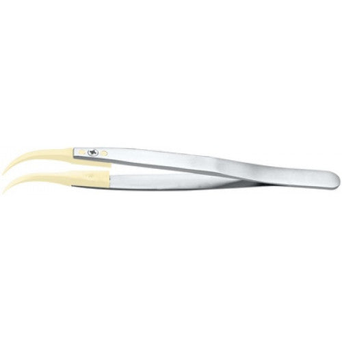 Bergeon 6571-DGR-7 tweezers with replaced ends for precise watchmaking and repair tasks.