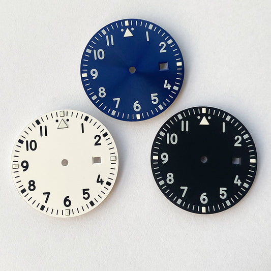 Green luminous 33.5MM watch dial, compatible with Miyota 8215/2813 movements, for enhanced visibility