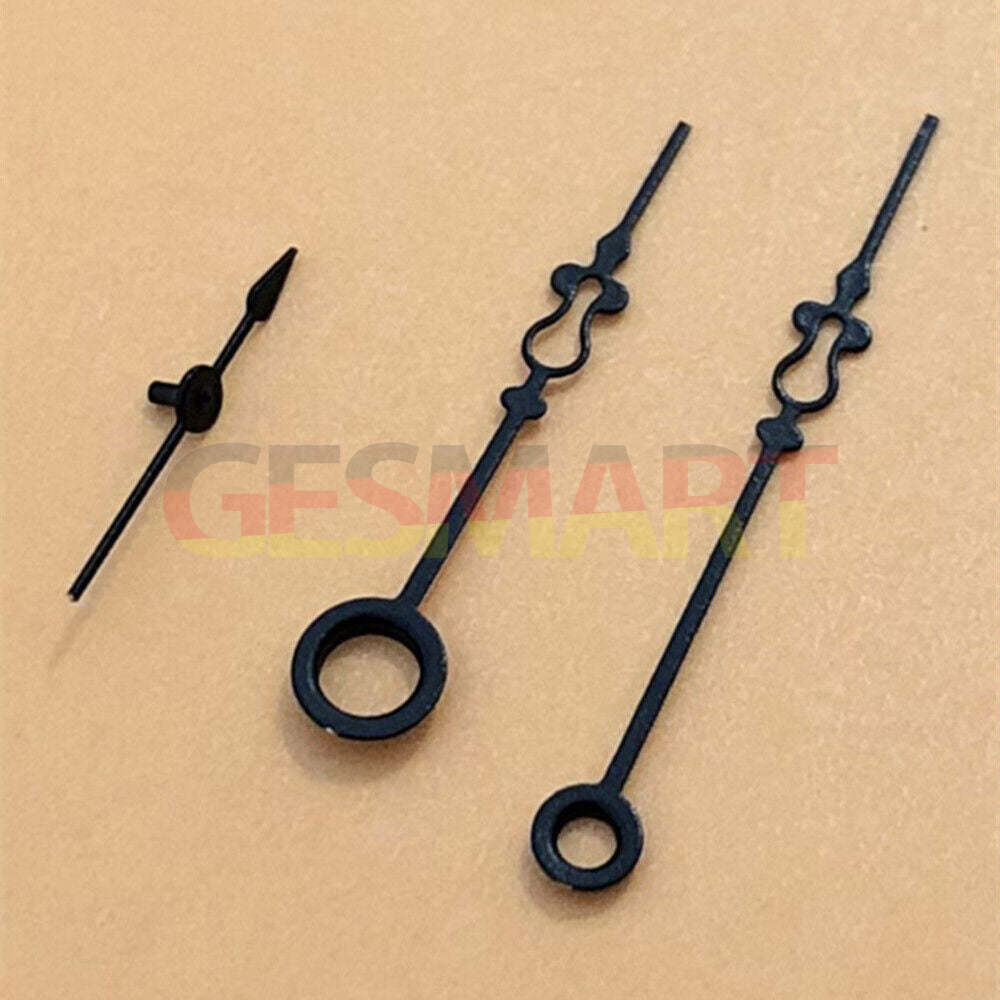 Small black floral watch hands for Seagull ST3600 movement, precise design.