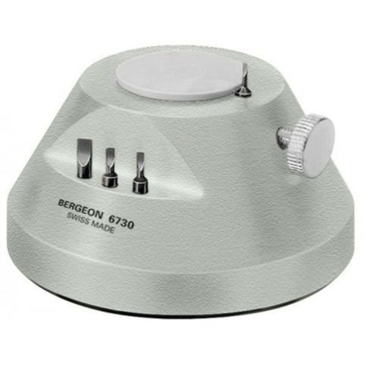 Bergeon 6730 tool for secure fitting and removal of watch bracelet band screws, precision watch accessory.