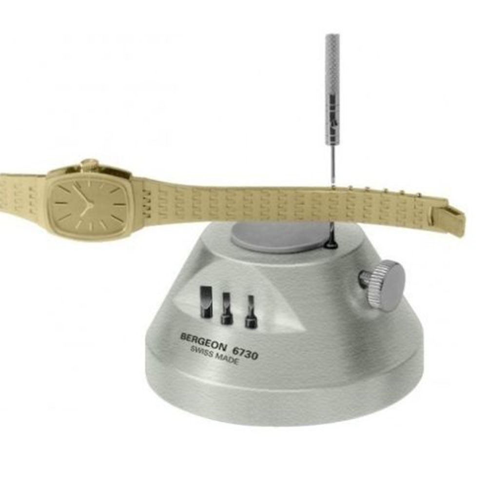 Bergeon 6730 precision tool for secure fitting and removal of watch bracelet screws, ideal for watch repair.