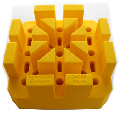 Bergeon 6744-P1-S flexible watch bracelet holder securely holding watch for detailed repair work