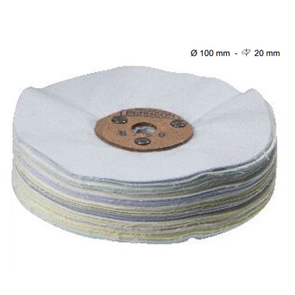 Bergeon 6750 cotton polishing wheels for watch accessories, ideal for detailed Swiss tool polishing