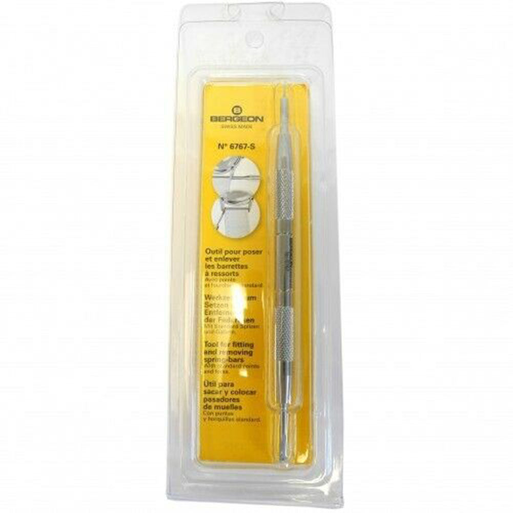 Bergeon 6767-S spring bar tool with ergonomic handle for precise watch bracelet fitting and removal.