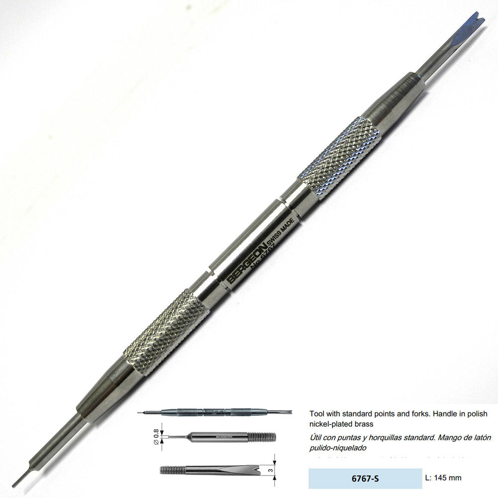 Bergeon 6767-S spring bar tool for precise watch bracelet fitting and removal, premium Bergeon craftsmanship.