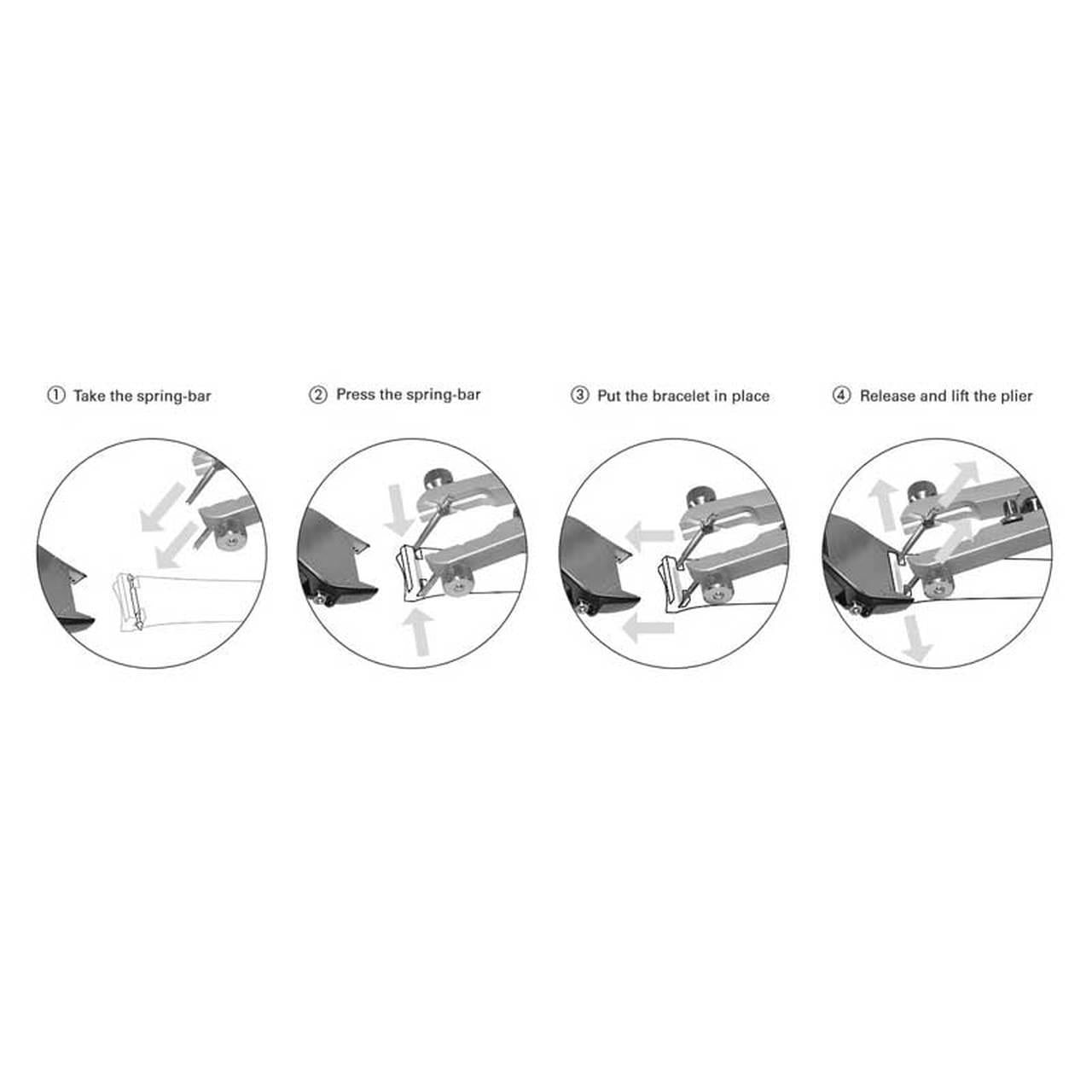 Bergeon 6825 spring bar pliers, precision tool for easy watch bracelet and strap removal.