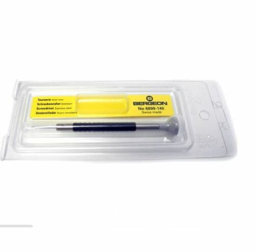 Bergeon 6899-140 ergonomic screwdriver, 1.40mm precision tool for Swiss watch repairs.