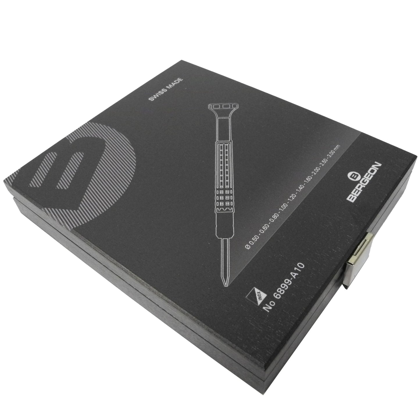 Bergeon 6899 A10 ergonomic steel screwdriver set with elastomer grips for precise watch repair tasks.