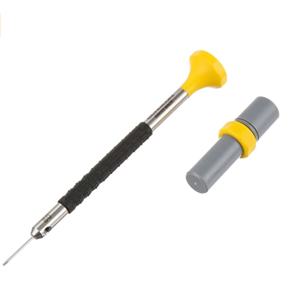 Bergeon 6899-AT-080 ergonomic 0.8mm screwdriver set with spare blades for precision watch repairs