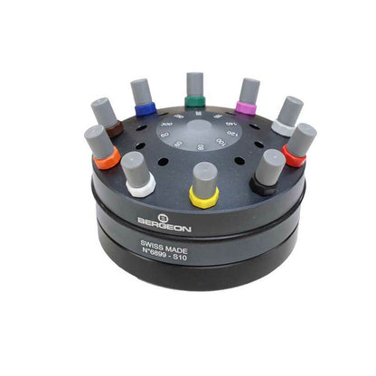 Bergeon 6899-S10 stainless steel screwdrivers set with elastomer handles for precise watch accessory repairs