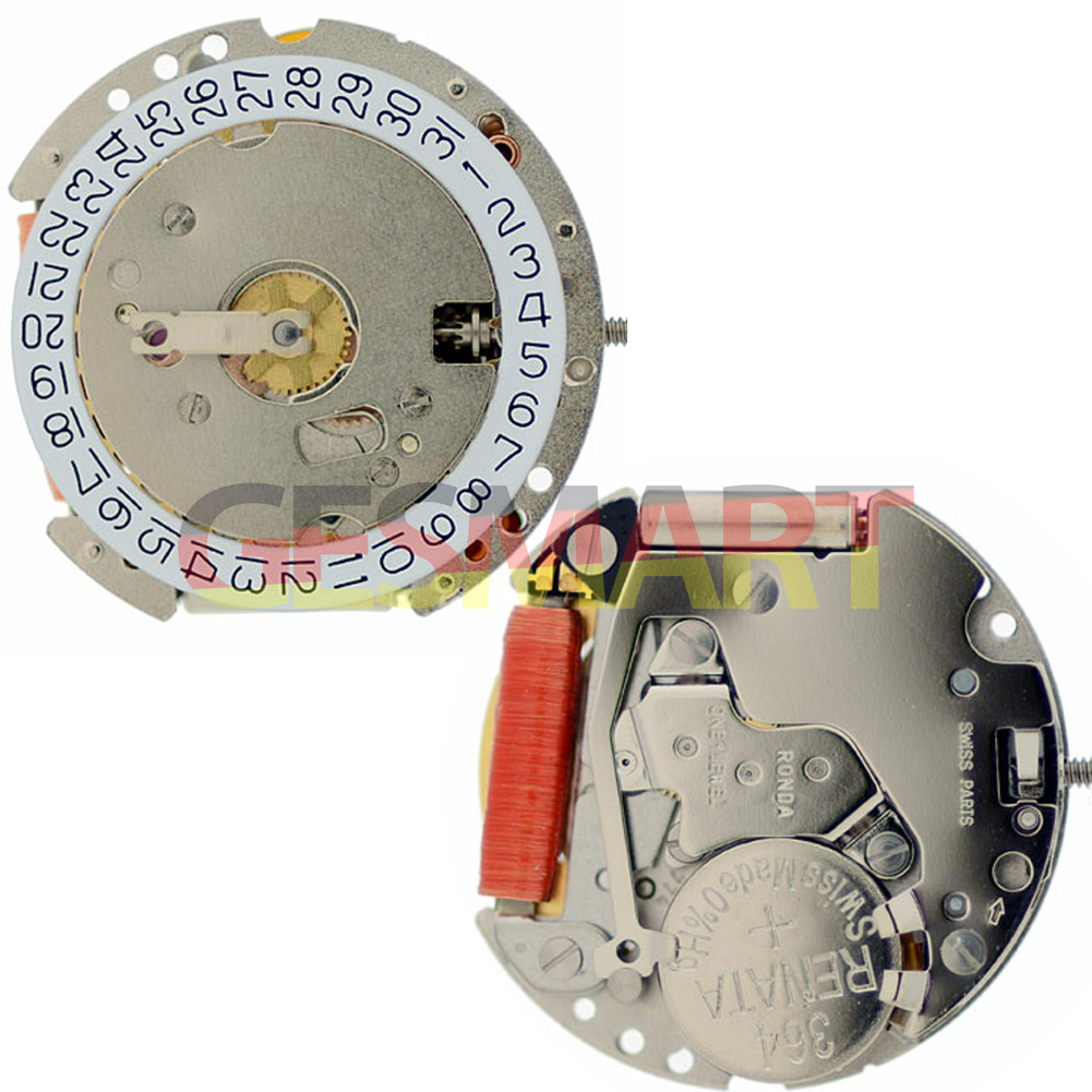 Ronda 774 Quarzuhrwerk, Datum bei 3/6