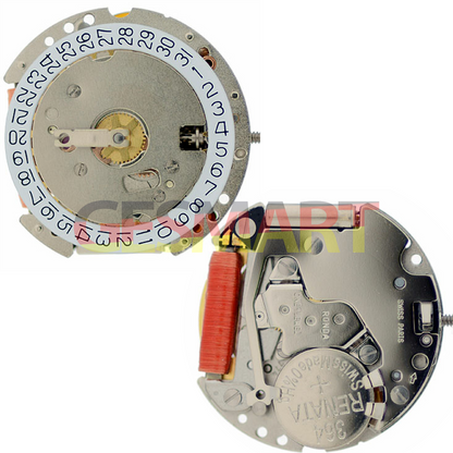 Ronda 774 Quarzuhrwerk, Datum bei 3/6