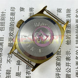 Shanghai Manual Mechanical Lady Watch Golden Nail Yellow Dial Oval Case 17 Jews