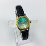 22mm HAIDA Manual Mechanical Lady Watch Golden Nail 17 Jews Gradient Green Dial