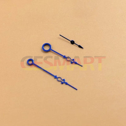 Blue floral watch hands designed for Seagull ST3600 movement, precision accessory.