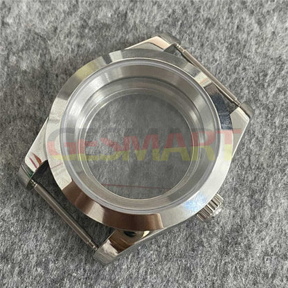 Boîtier de montre en acier inoxydable avec fond transparent en verre saphir de 39 mm pour NH35/NH36 