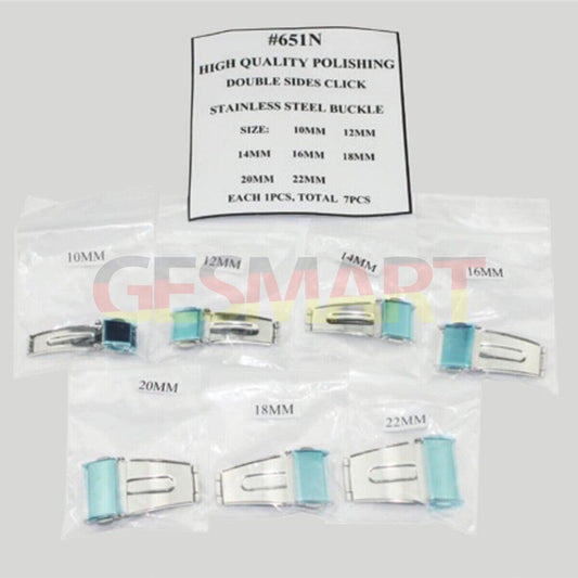 1. Silver polishing double-sided stainless steel watch buckles, 7pcs.  