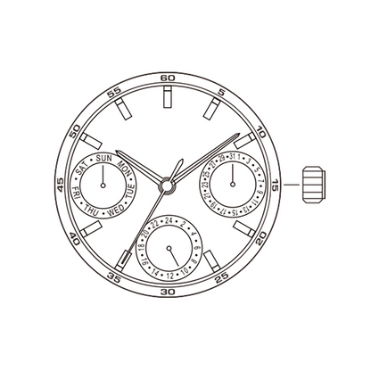 Miyota 6P29 Japan Quartz Movement by Citizen, precise watch mechanism for custom watch accessories.