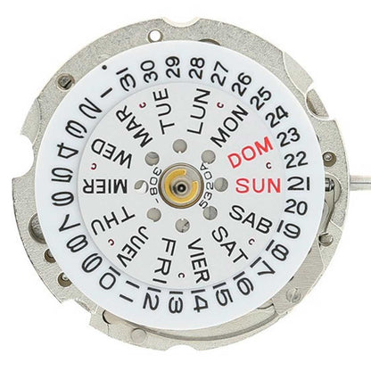 Miyota Citizen 6T51 silver plated automatic mechanical watch movement from Japan, precise timekeeping component