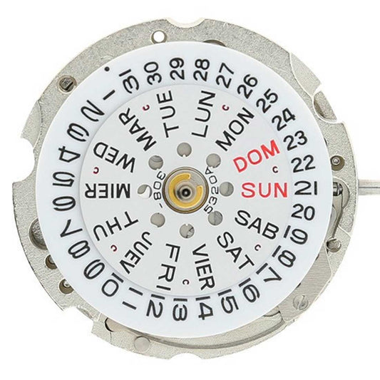 Miyota Citizen 6T51 silver plated automatic mechanical watch movement from Japan, precise timekeeping component