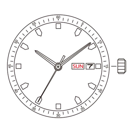 Miyota Citizen 6T51 silver plated automatic watch movement, precise Japanese mechanical timekeeping component