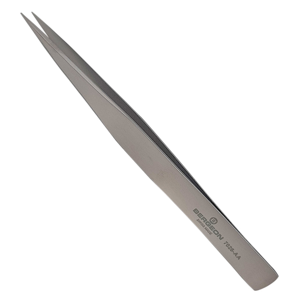 Bergeon 7026-AA antimagnetic tweezers with fine straight tips for precise watch accessory handling.
