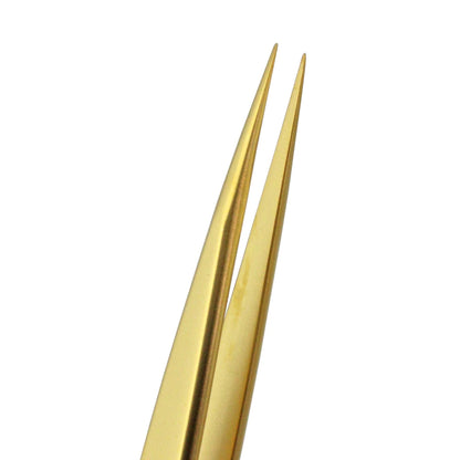 Bergeon 7029-2AM-GF gold-plated antimagnetic brass tweezers for precise watch repair and assembly.