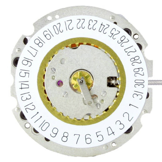 Ronda 705 Quartz watch movement with 3 hands and date window at 3 o'clock, ideal for precise repairs.