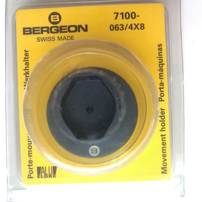 Bergeon 7100-063 watch movement holder securely supports standard watch movements during repair and maintenance.