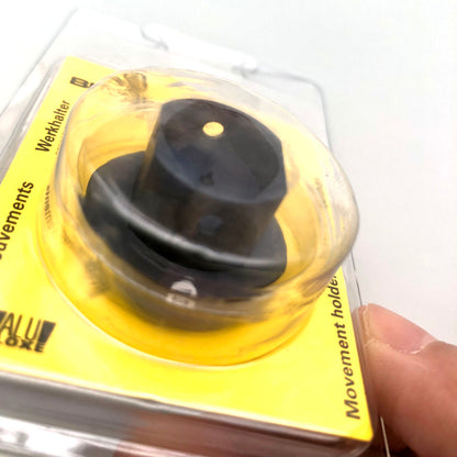 Bergeon 7100-063 watch movement holder for precise repair and assembly of multiple movement sizes.
