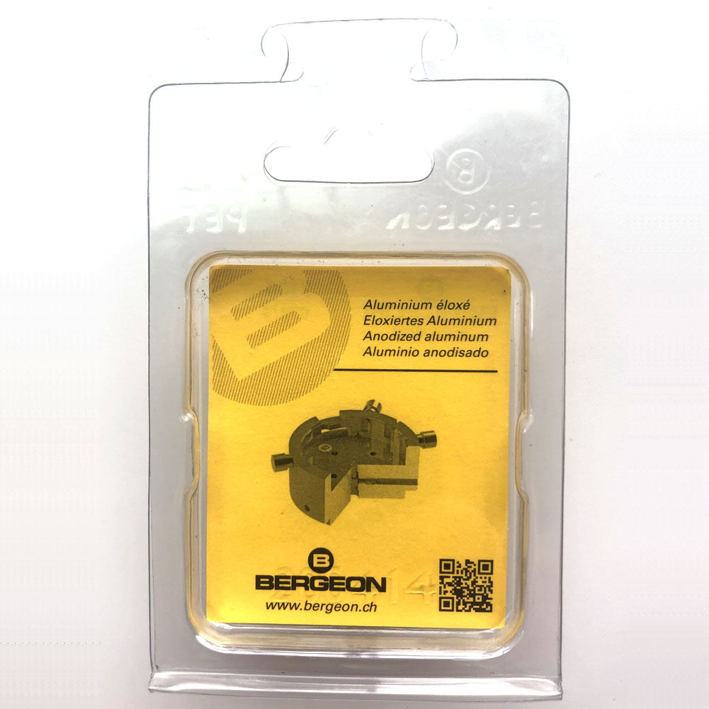 Bergeon 7100-07 watch movement holder securing standard watches for repair and assembly tasks