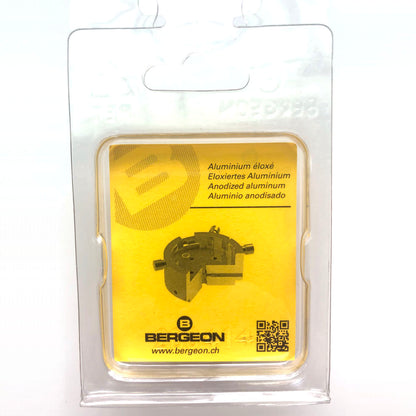 Bergeon 7100-10 watch movement holder securing standard movements during repair and assembly.