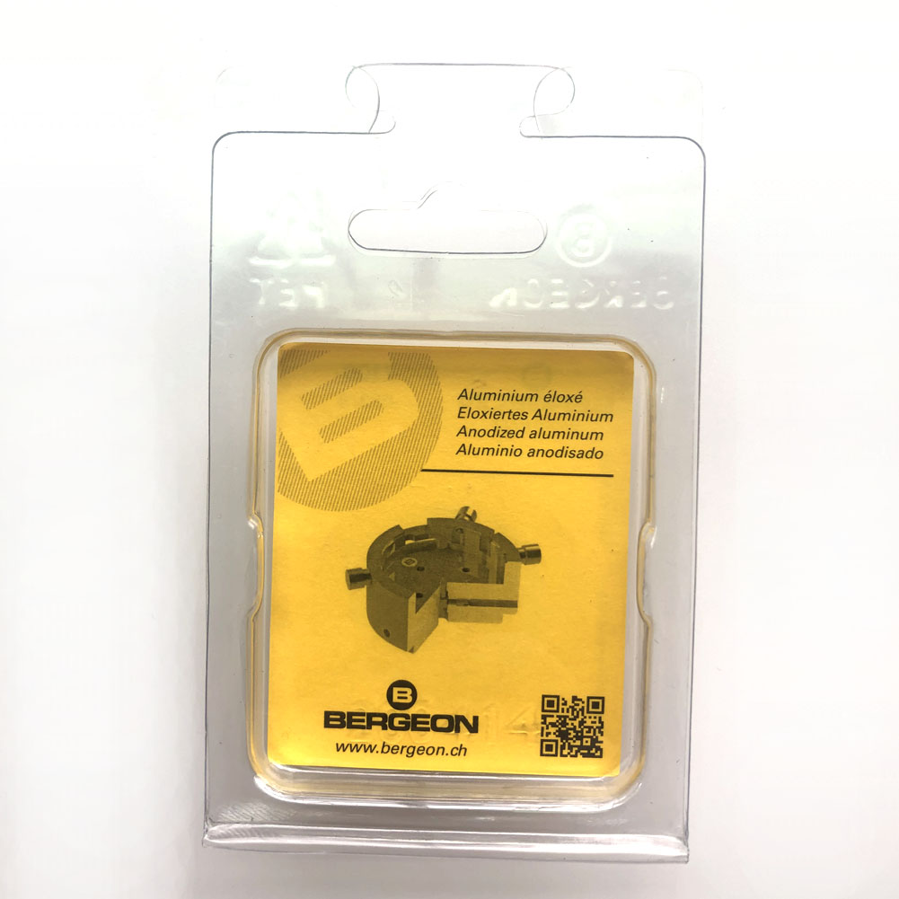 Bergeon 7100-08 watch movement holder securing standard movements for precise repair tasks.