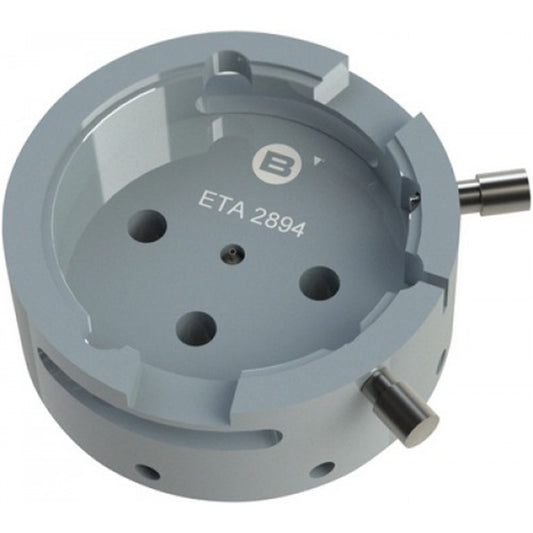 Bergeon 7100 watch movement holder securely fits ETA 2894-2, ideal for precise watch repair.