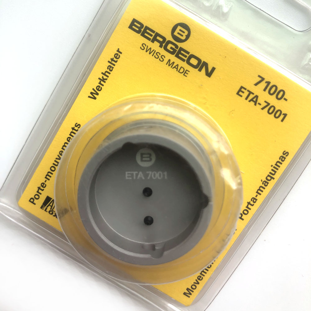 Bergeon 7100-ETA-7001 watch movement holder supporting standard ETA 7001 movements for accurate repairs.
