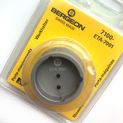 Bergeon 7100-ETA-7001 watch movement holder supporting standard ETA 7001 movements for accurate repairs.