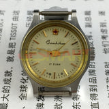 23mm Shanghai Manual Mechanical Lady Watch Golden Nail Round Golden Case