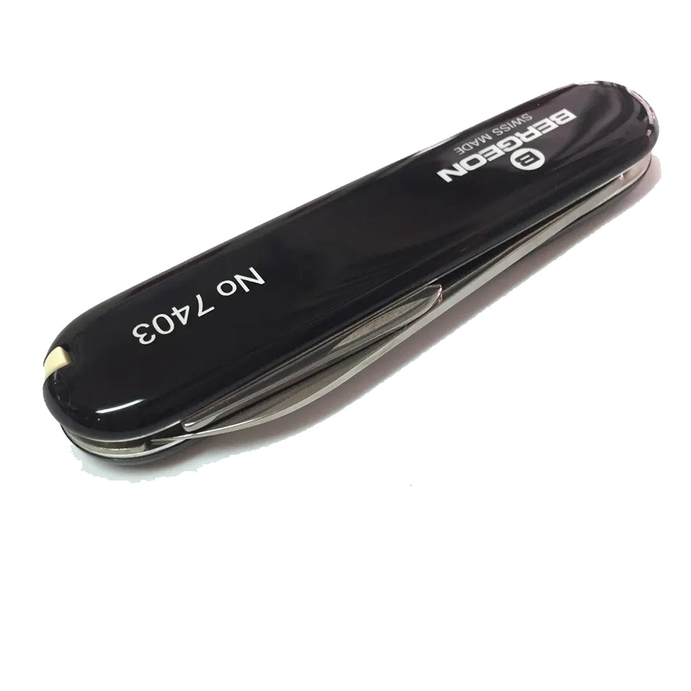 Bergeon 7403 Victorinox ergonomic watch case back opener knife tool for precise watch repair tasks.