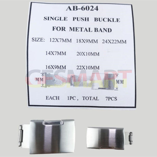 1. Metan 7pcs watch buckles in 7 sizes for adjustable single push watch bands.  