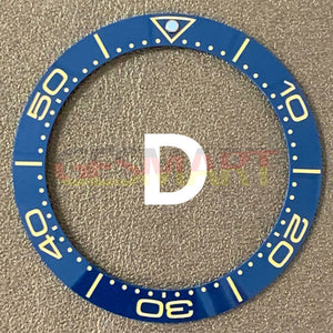 41.5mm/32.5mm Sky Blue Bezel Yellow Font Ceramic Watch Bezel Insert Watch Parts